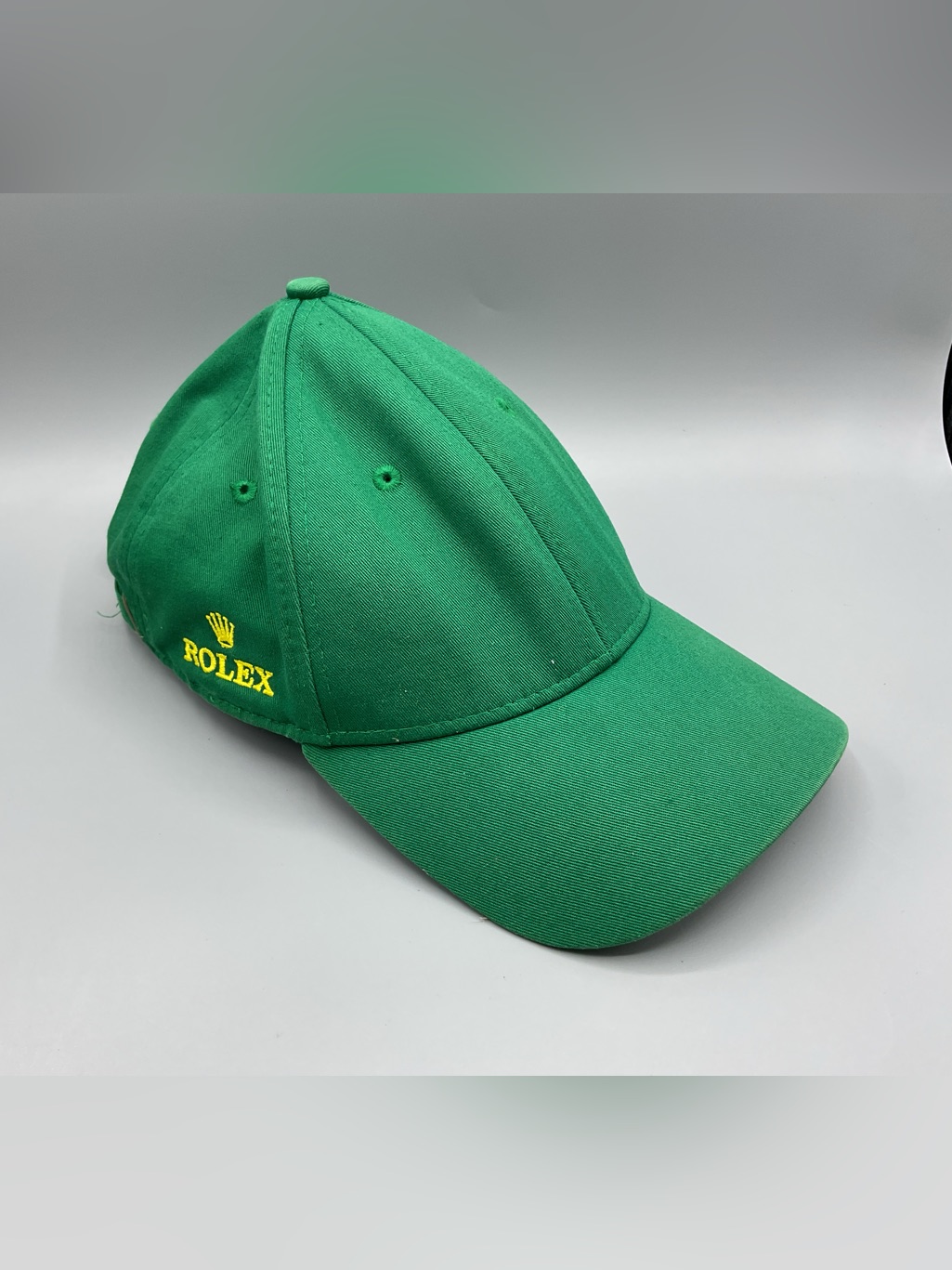 Rolex Green Baseball Cap Hat Yellow Embroidered Logo Adjustable Buckle Mens